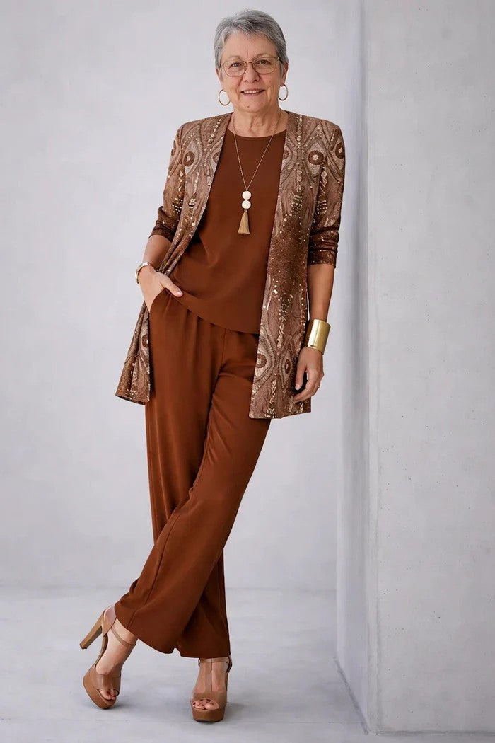 Elegant Three-Piece Set in Classic Style