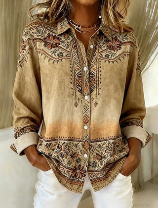 Vintage Floral Button Front Blouse