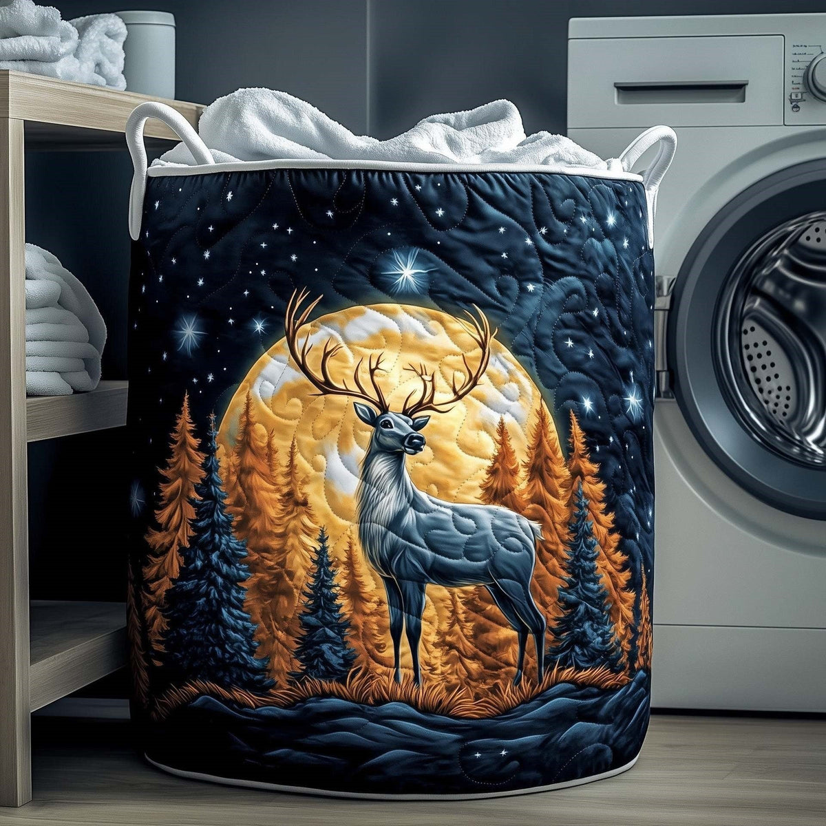 Moon Reindeer Laundry Basket
