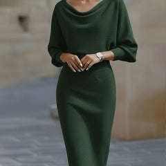 Draped Batwing-Sleeve Dress for Women