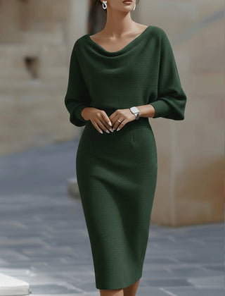 Draped Batwing-Sleeve Dress for Women