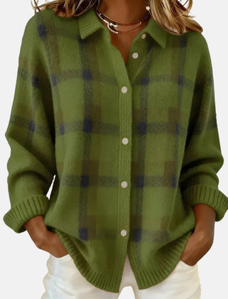 Elegant Plaid Cardigan