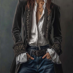 Embroidered Longline Jacket