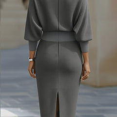 Draped Batwing-Sleeve Dress for Women