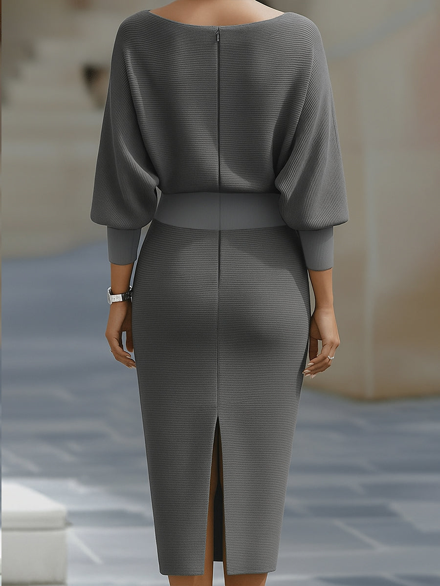 Draped Batwing-Sleeve Dress for Women