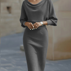 Draped Batwing-Sleeve Dress for Women