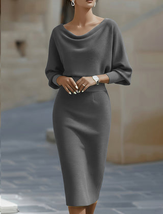 Draped Batwing-Sleeve Dress for Women