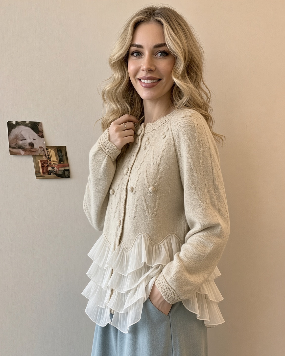 Ruffle Cardigan