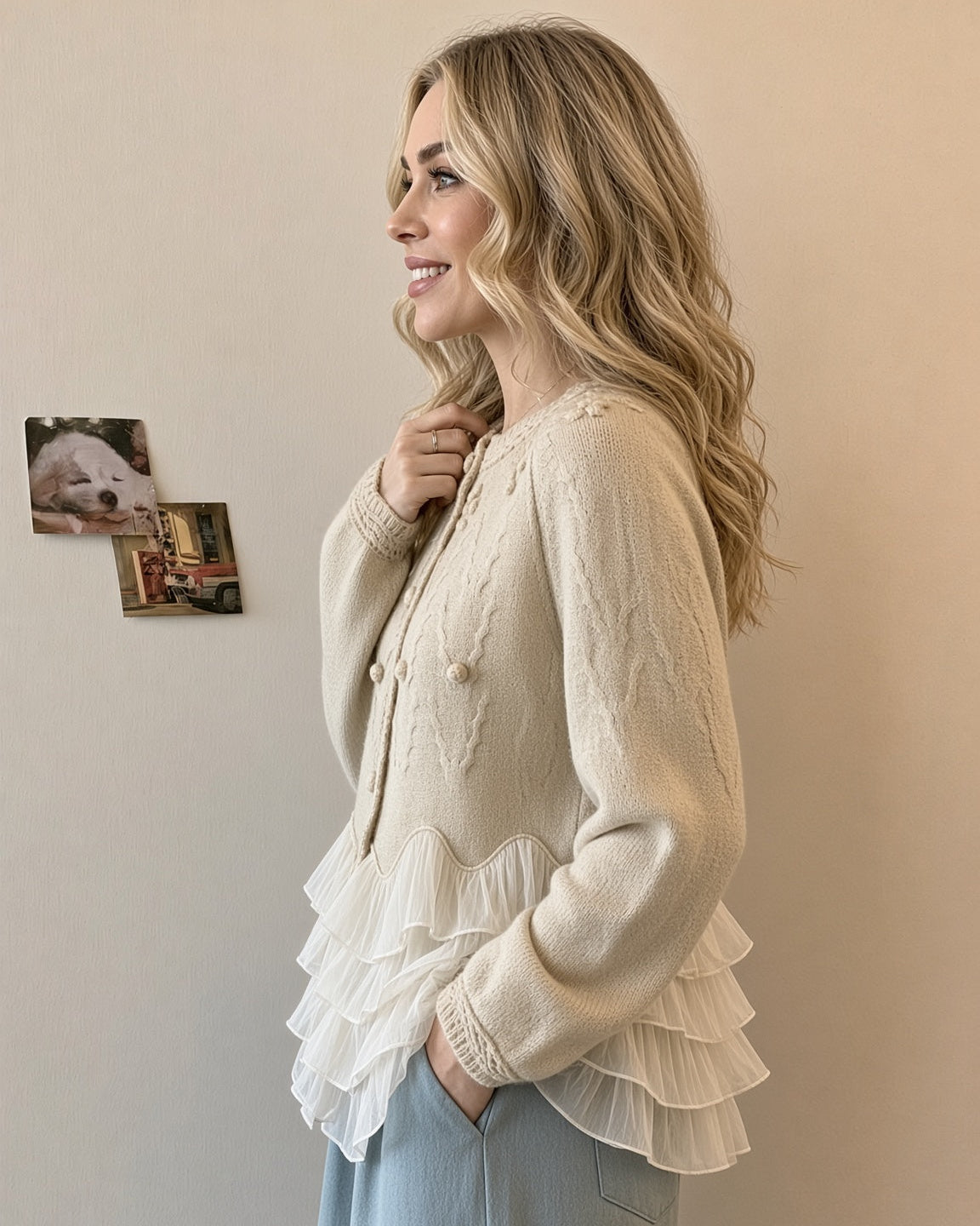 Ruffle Cardigan