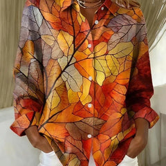 Vintage Botanical Print Button Blouse