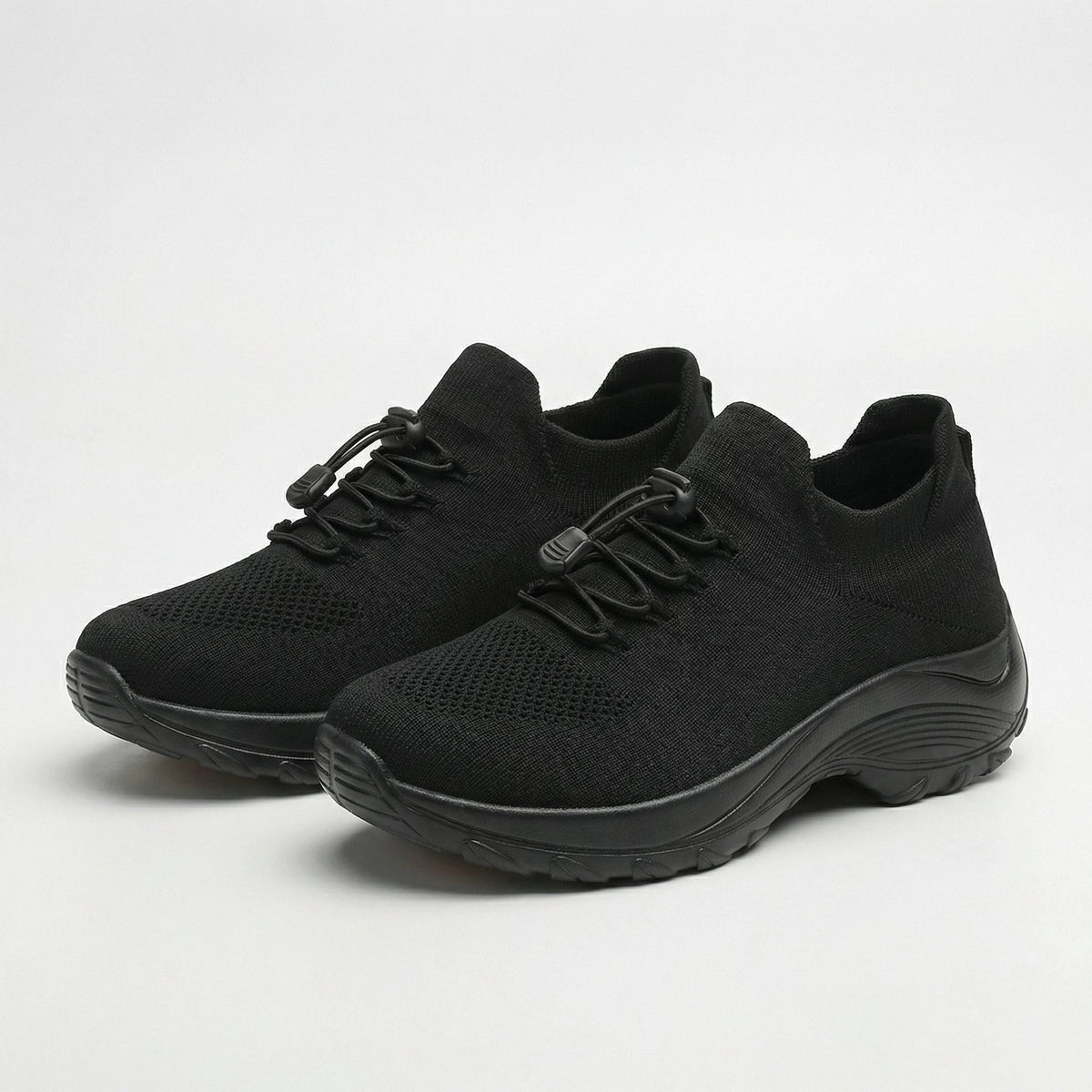 Orthopedic Knit Fabric Shoes in Green & Black