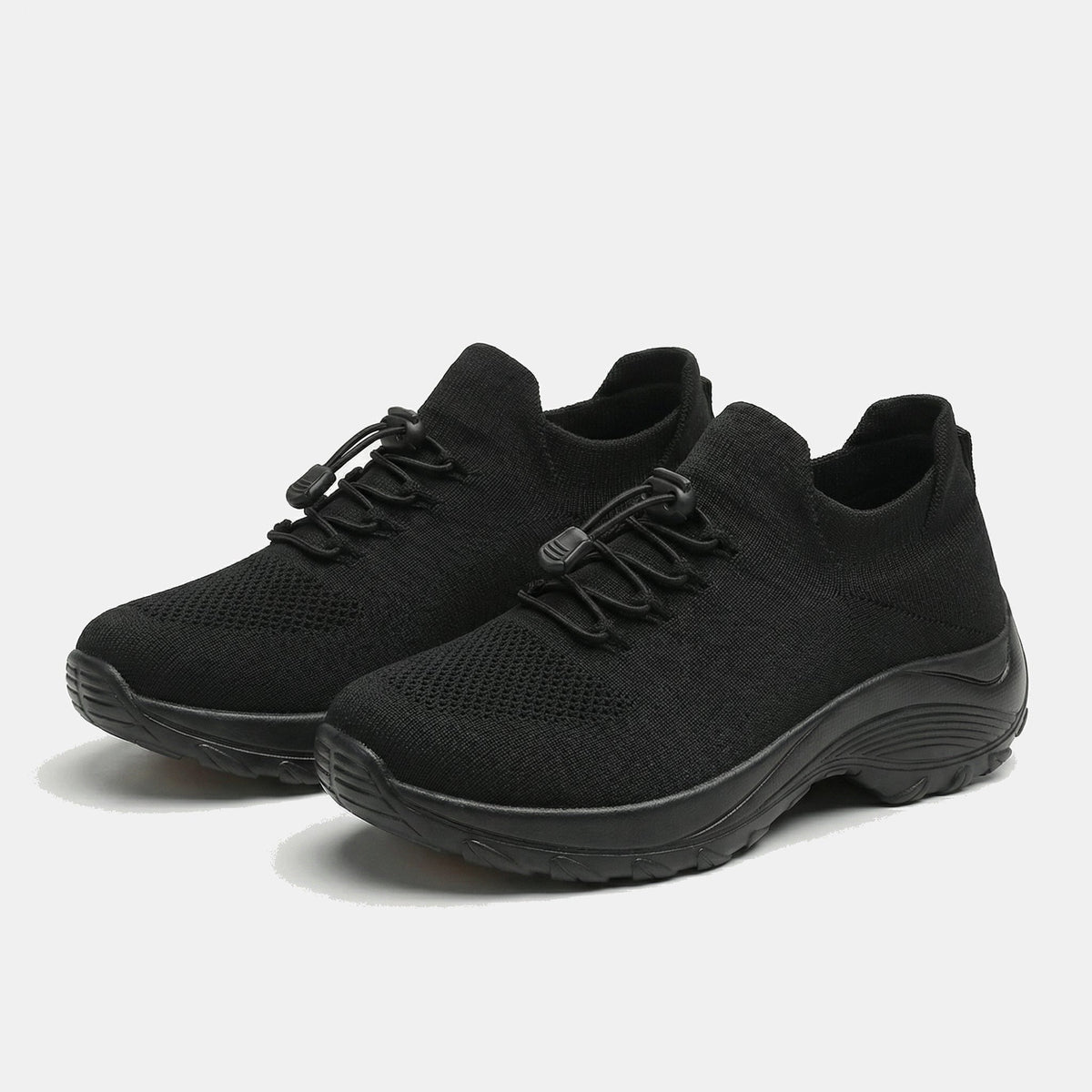 Orthopedic Knit Fabric Shoes in Green & Black