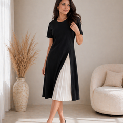 Monica | Midi Dress with a Pleated Panel