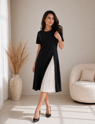 Monica | Midi Dress with a Pleated Panel