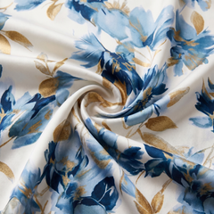 Elara | Watercolor Floral Midi Dress with Waist Tie