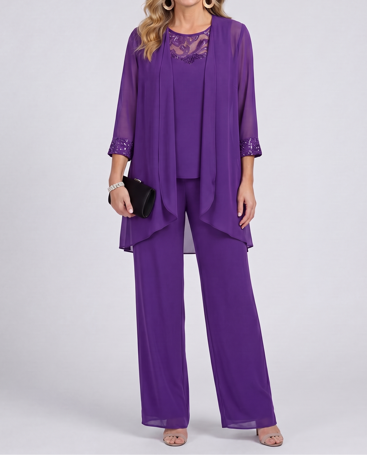 Flowing Jacket & Wide-Leg Pant Set