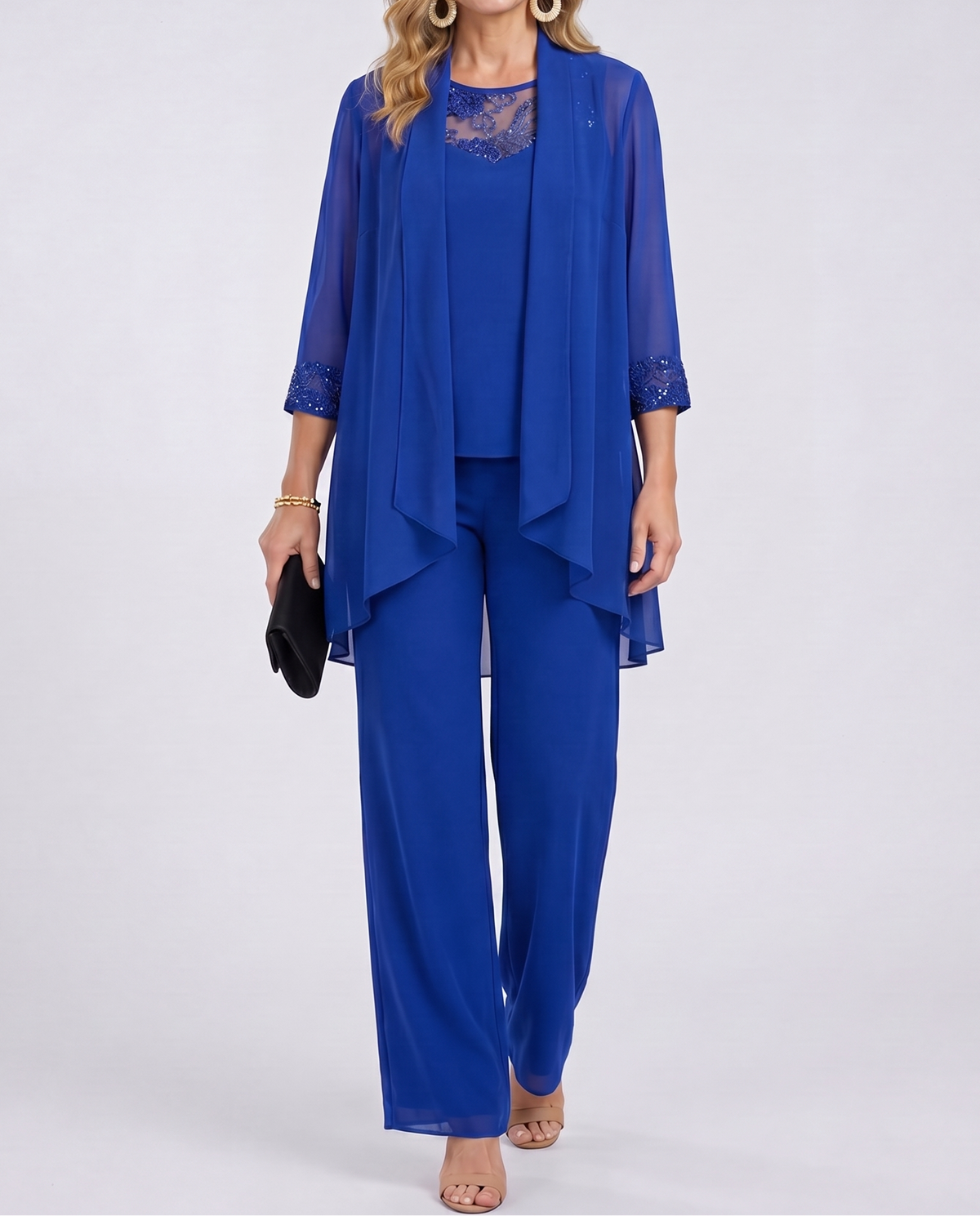 Flowing Jacket & Wide-Leg Pant Set
