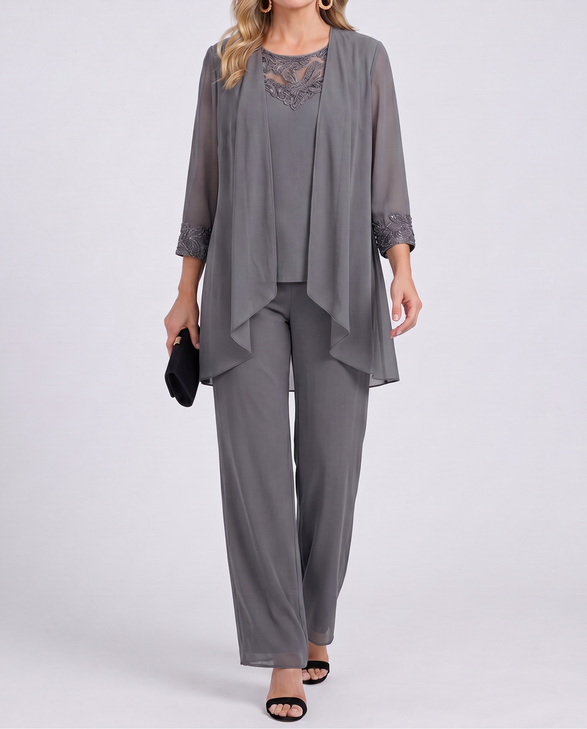 Flowing Jacket & Wide-Leg Pant Set