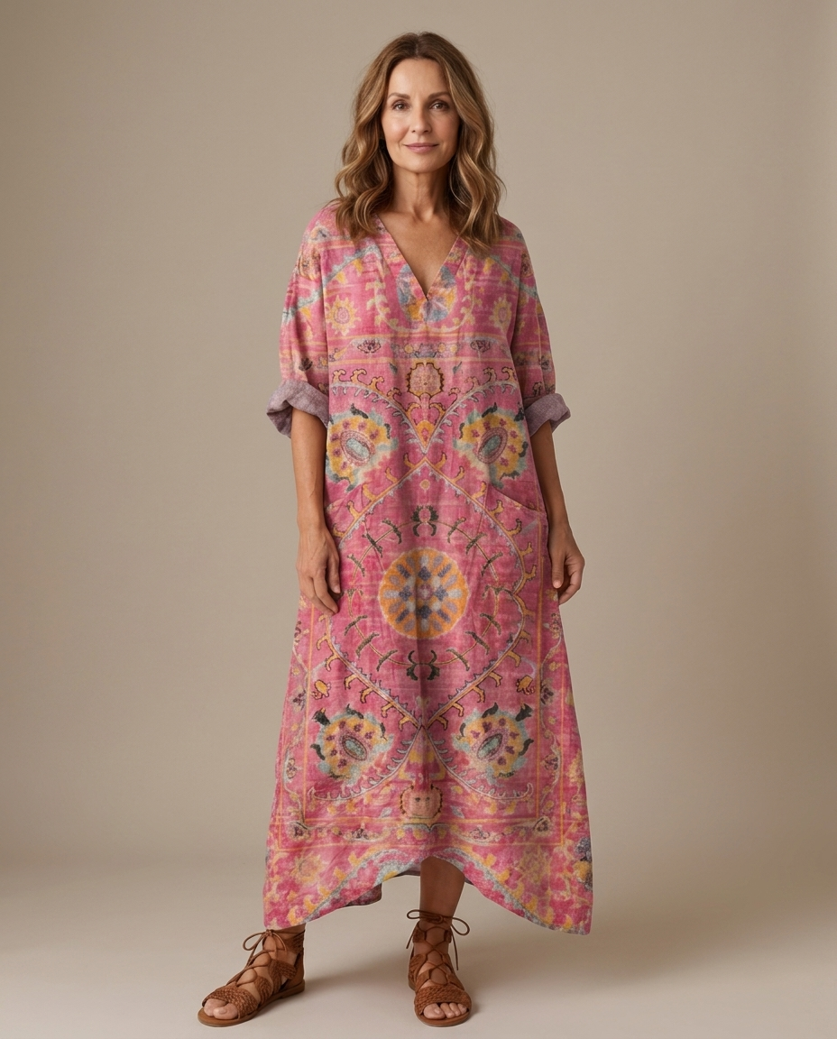 Clara | Printed Midi Dress with Pockets
