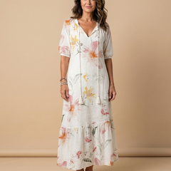Ada | Flowy Midi Dress with a Layered Skirt