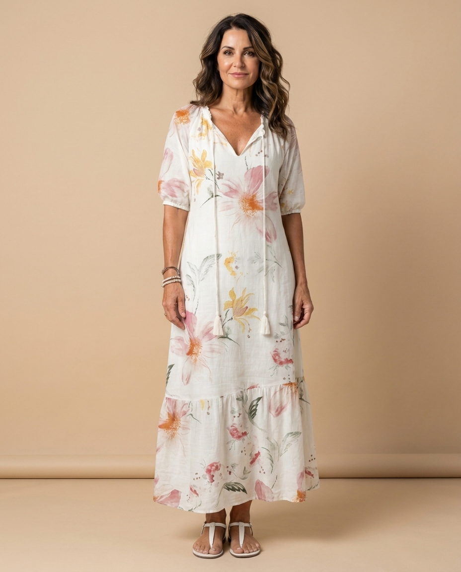 Ada | Flowy Midi Dress with a Layered Skirt
