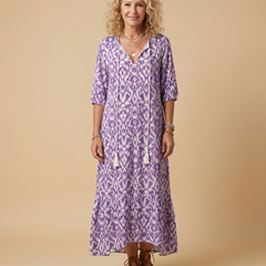 Marisa | Flowy Printed Midi Dress with Tie Detail
