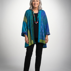 Elegant Drape Cardigan in blue
