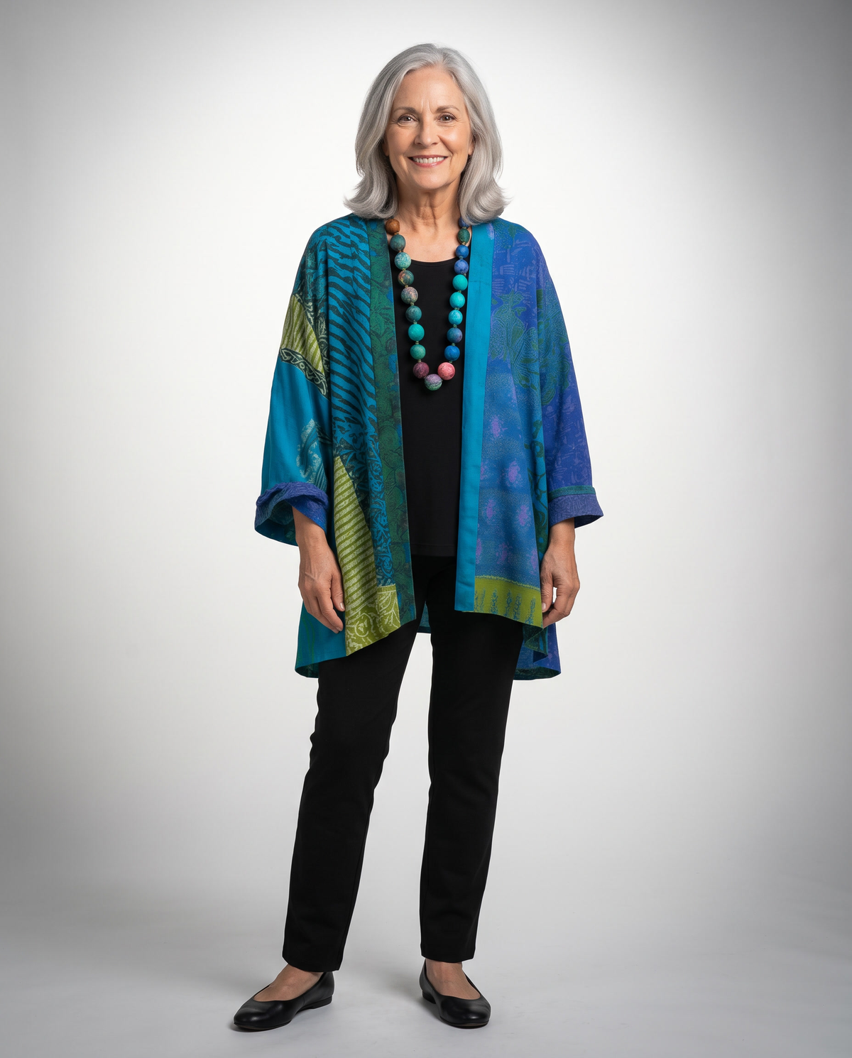 Elegant Drape Cardigan in blue