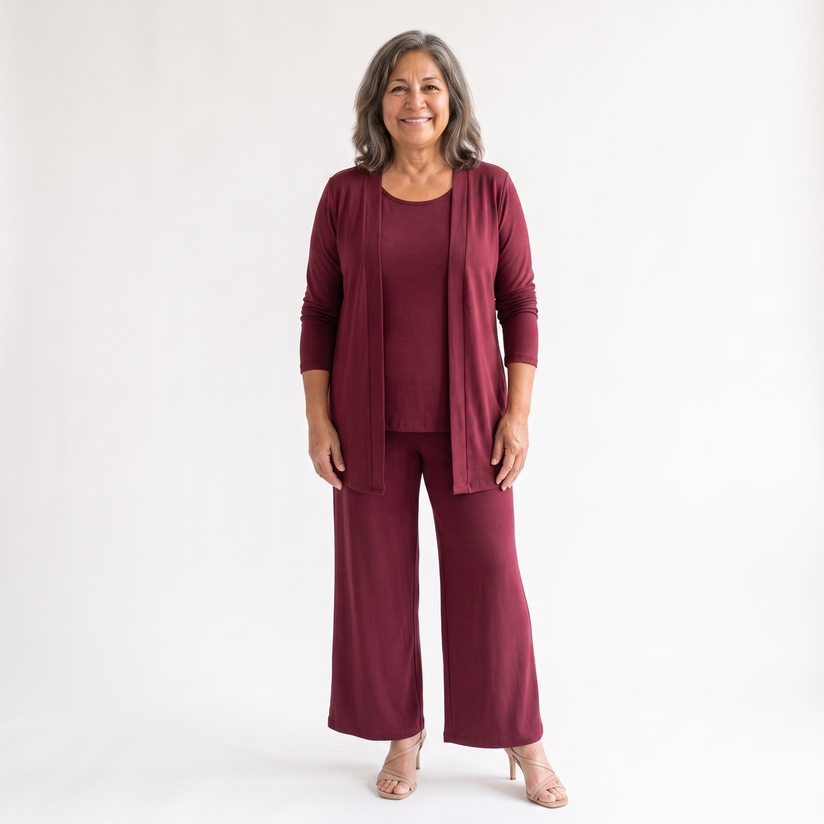front view - Wine red