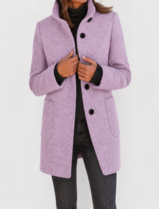 Button-Front Tailored Midi Coat