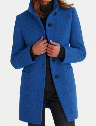 Button-Front Tailored Midi Coat