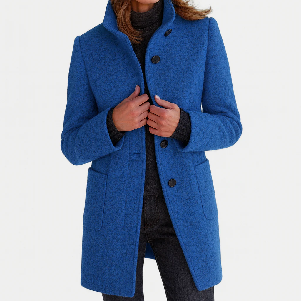 Button-Front Tailored Midi Coat