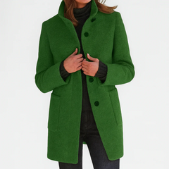 Button-Front Tailored Midi Coat