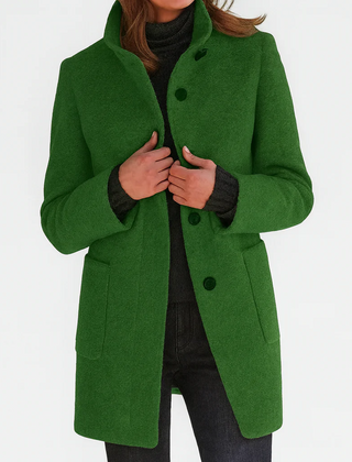 Button-Front Tailored Midi Coat