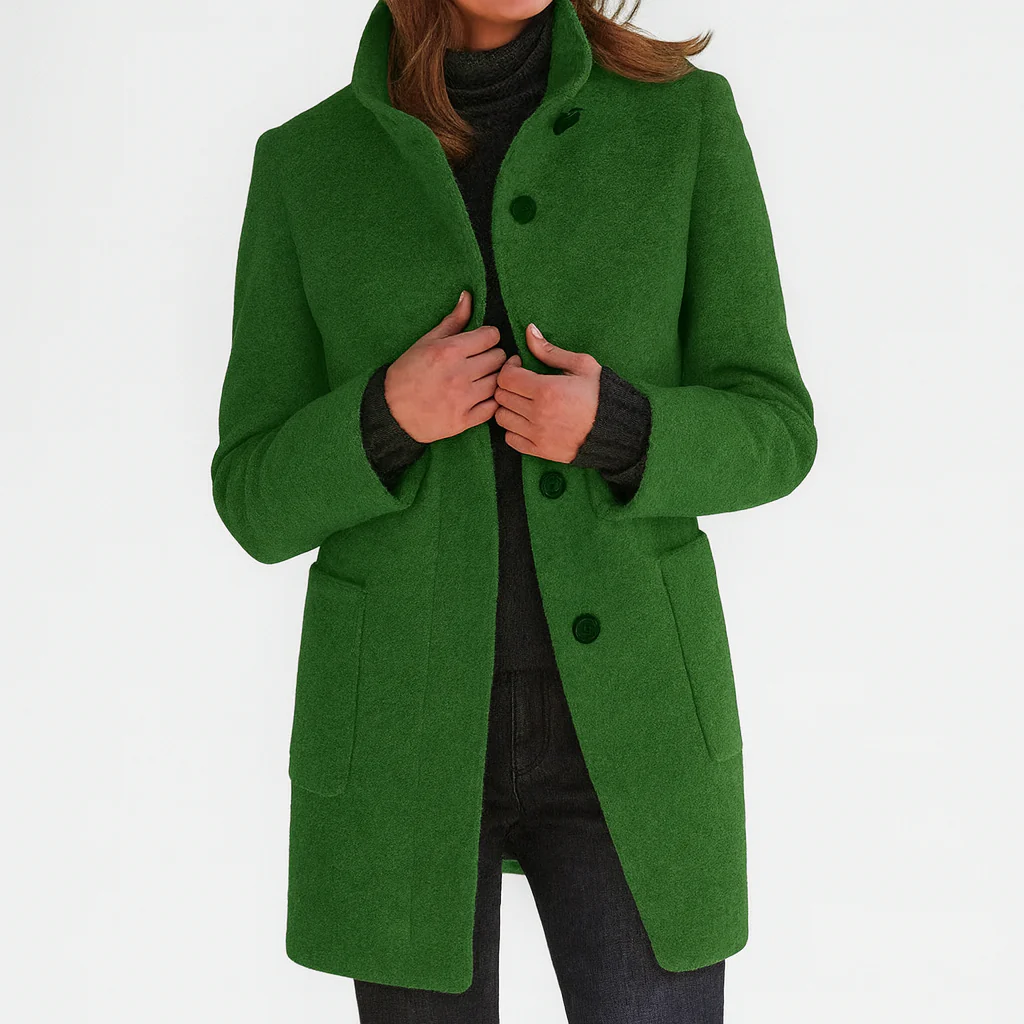 Button-Front Tailored Midi Coat