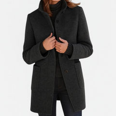 Button-Front Tailored Midi Coat