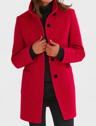 Button-Front Tailored Midi Coat