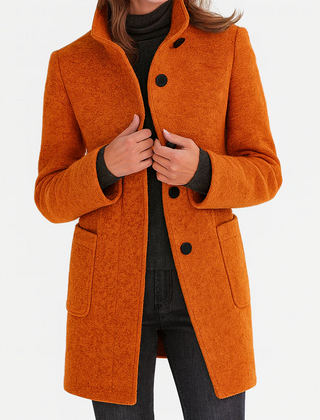 Button-Front Tailored Midi Coat
