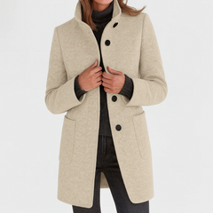 Button-Front Tailored Midi Coat