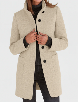 Button-Front Tailored Midi Coat