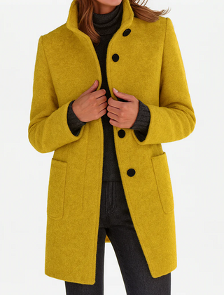 Button-Front Tailored Midi Coat