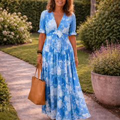 Floral V-Neck Maxi Dress