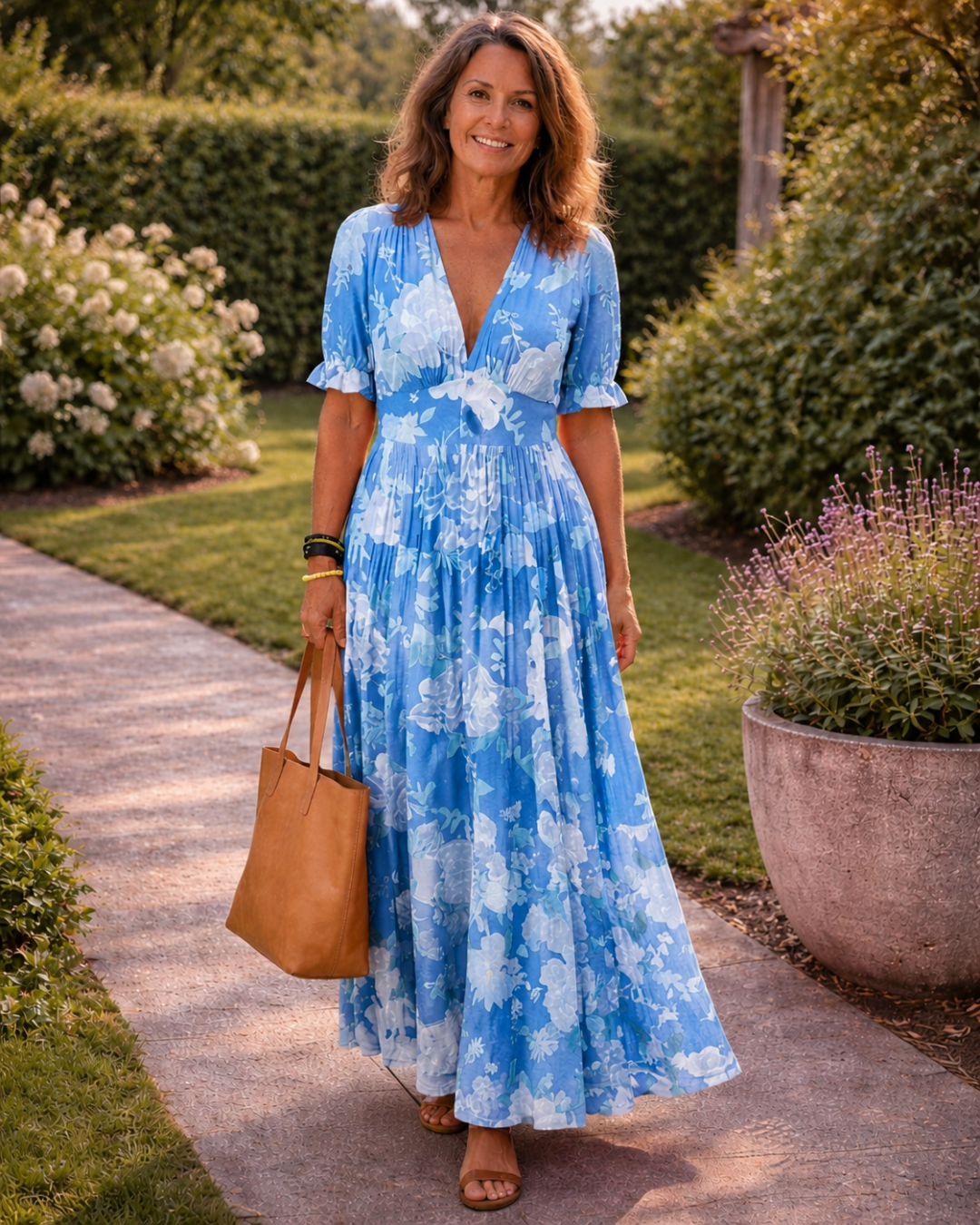 Floral V-Neck Maxi Dress