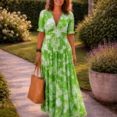 Floral V-Neck Maxi Dress