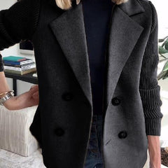 Elegant Knit-Sleeve Blazer