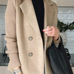 Elegant Knit-Sleeve Blazer