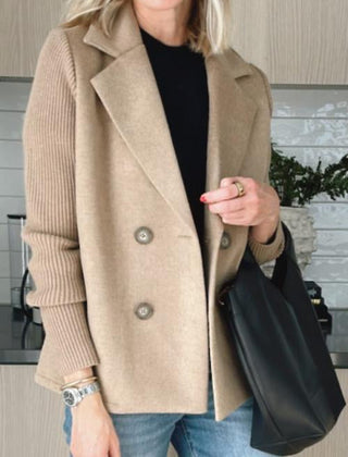 Elegant Knit-Sleeve Blazer