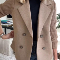 Elegant Knit-Sleeve Blazer