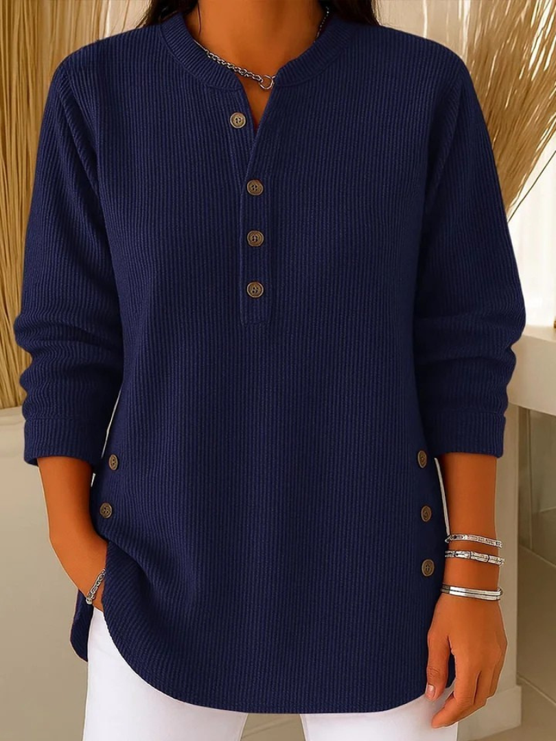 Renata | Ribbed Button Detail Tunic
