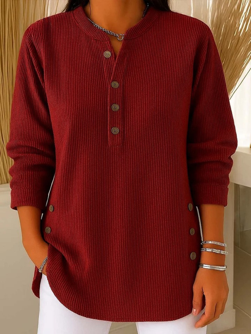 Renata | Ribbed Button Detail Tunic